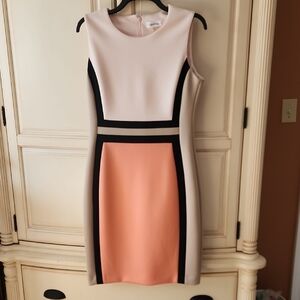 Calvin Klein Blush and Coral Midi Dress